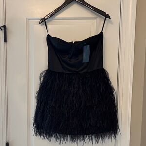 Blaque Label Black Feathered Mini Dress
